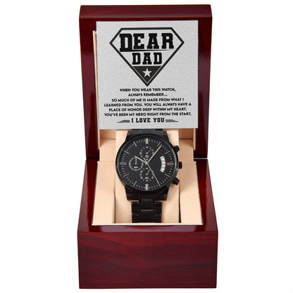 Place Of Honor - Black Chronograph Watch For Dad