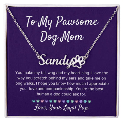 You Make My Heart Sing - Personalized Name Necklace With Paw Character