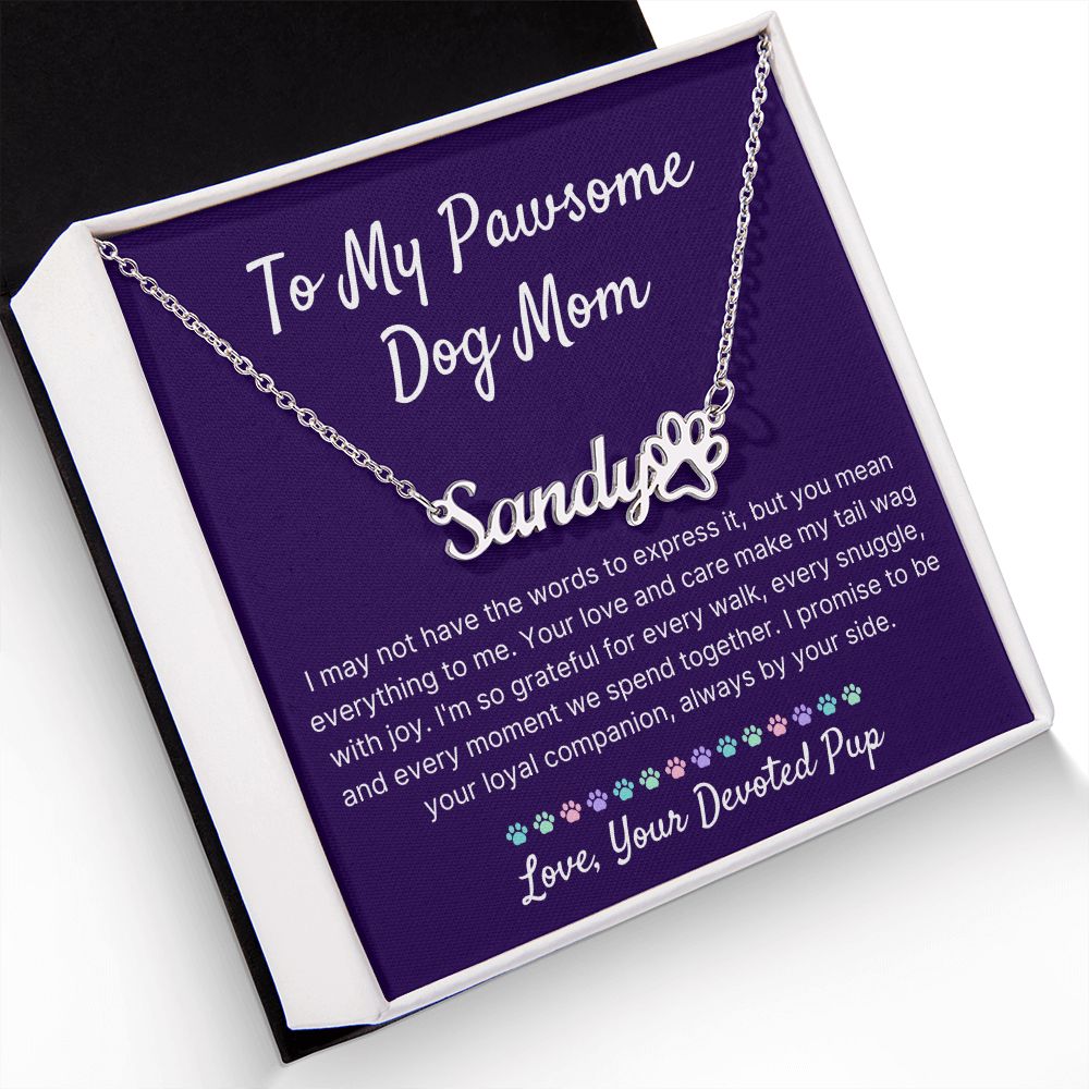 Always By Your Side - Personalized Name Necklace With Paw Character