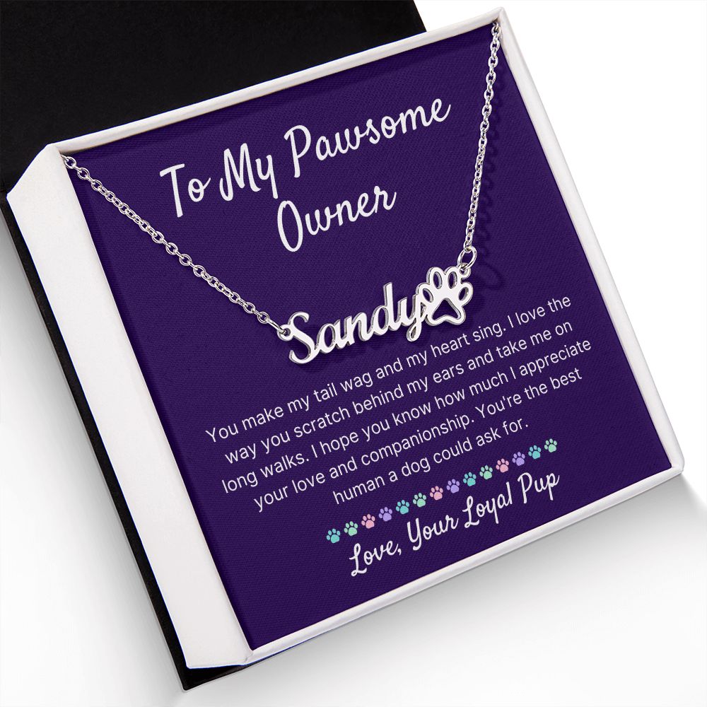 You Make My Heart Sing - Name Necklace With Paw Print Character
