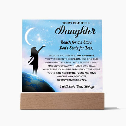 Reach For The Stars - Acrylic Display Centerpiece For Daughter