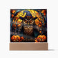 Owl Stained Glass Halloween-Themed Acrylic Display Centerpiece