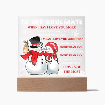 Love You More - Christmas-Themed Acrylic Display Centerpiece For Soulmate