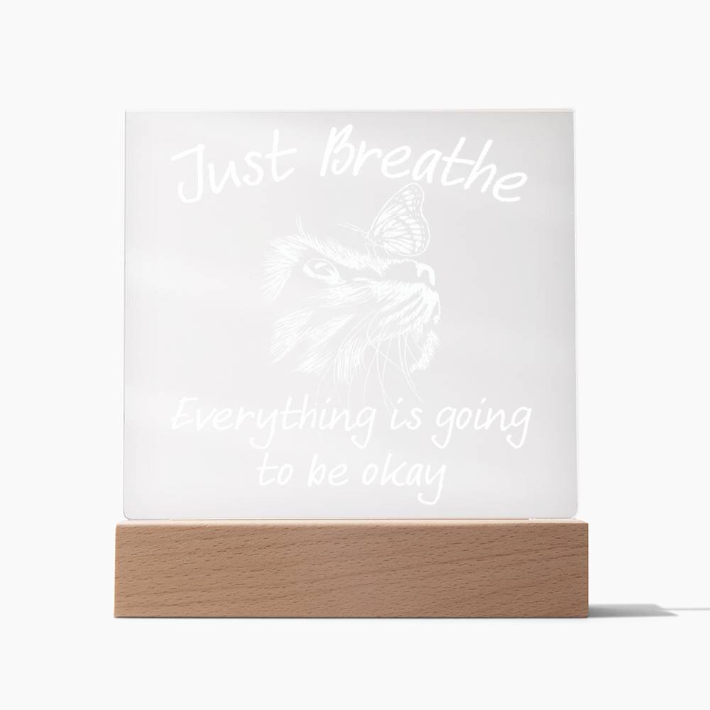 Just Breathe - Motivational Acrylic Display Centerpiece