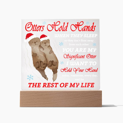 Hold Your Hand - Christmas-Themed Acrylic Display Centerpiece For Significant Other