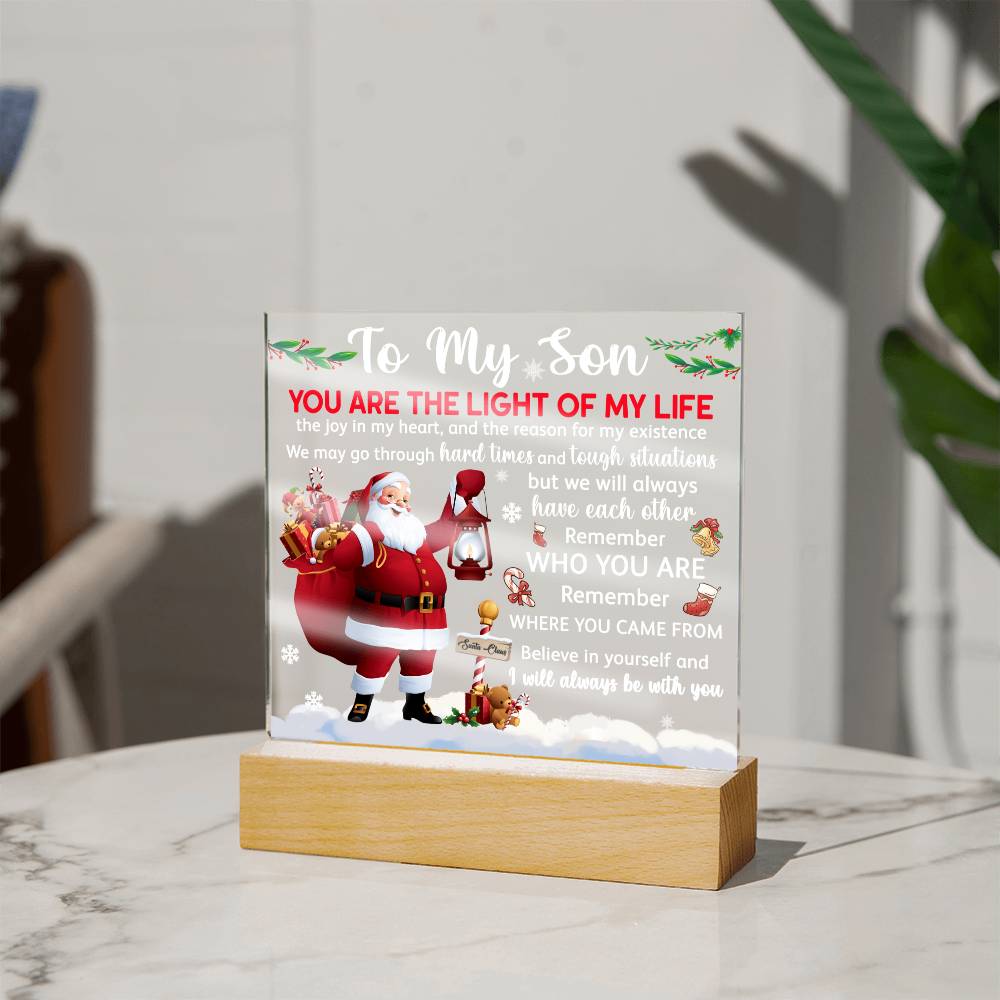 Light Of My Life - Christmas-Themed Acrylic Display Centerpiece For Son