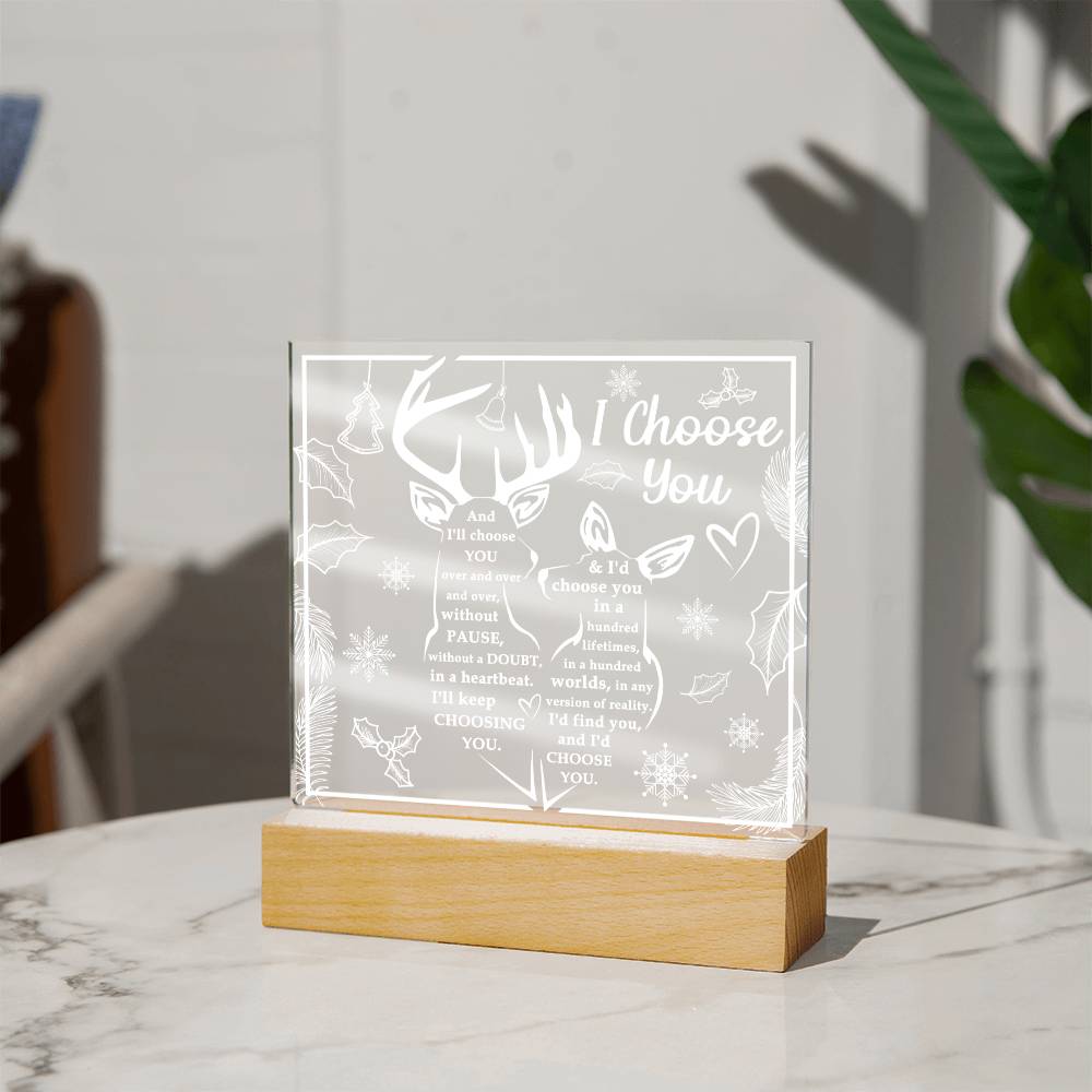 I Choose You - Christmas-Themed Acrylic Display Centerpiece For Soulmate