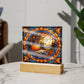 Stained Glass Thanksgiving Landscape - Thanksgiving-Themed Acrylic Display Centerpiece