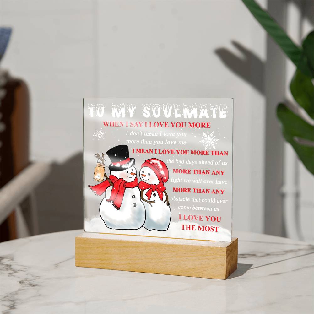 Love You More - Christmas-Themed Acrylic Display Centerpiece For Soulmate