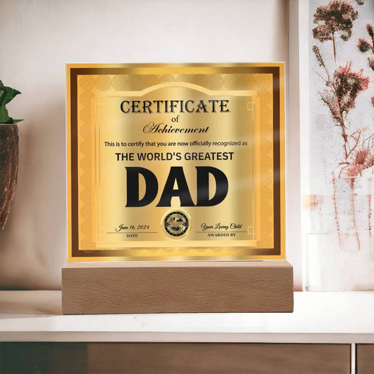 Official Recognition - Acrylic Display Centerpiece For Dad