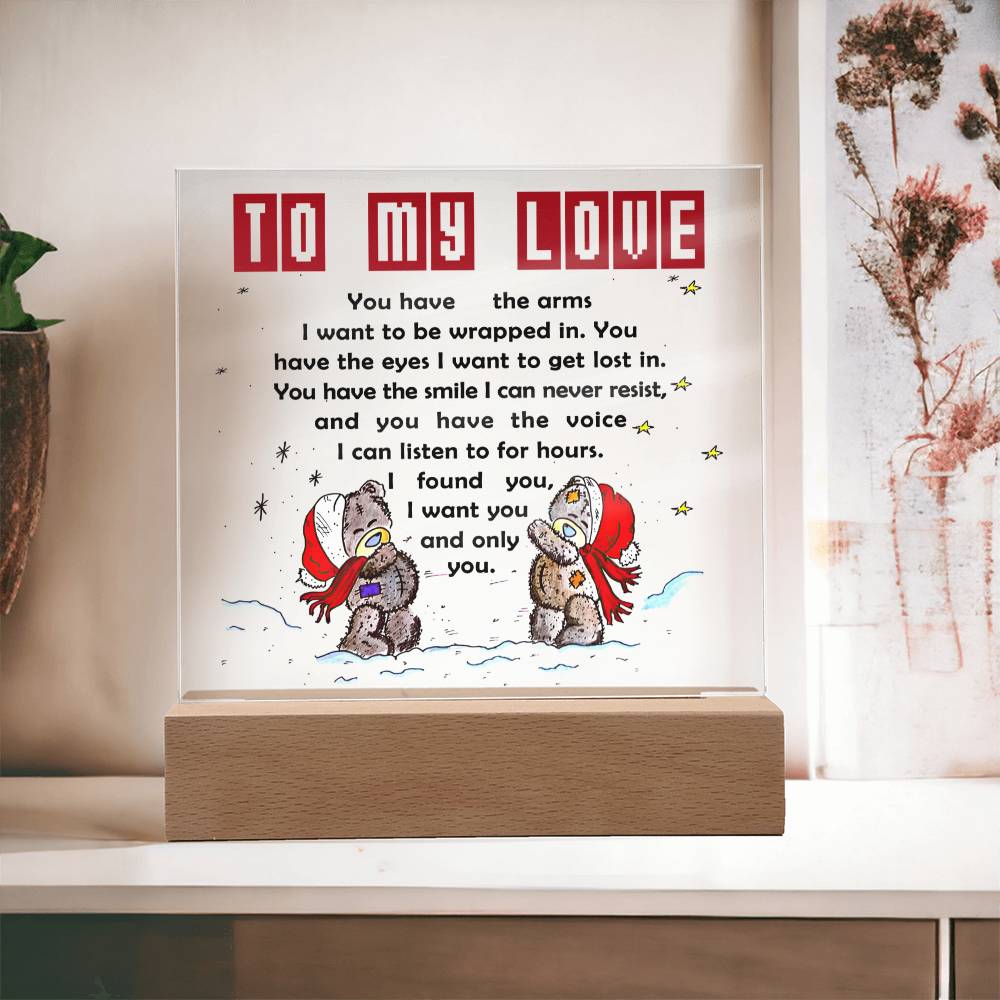 I  Want You And Only You - Christmas-Themed Acrylic Display Centerpiece For Your Love