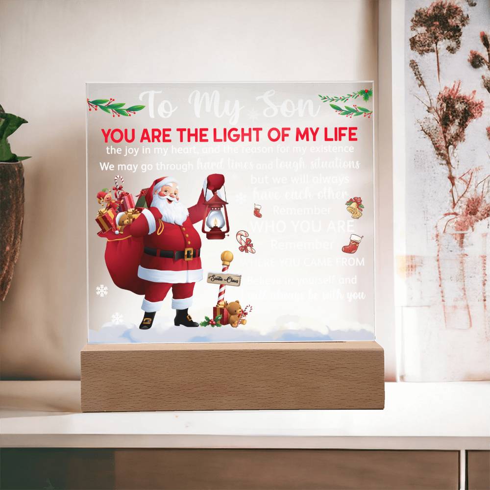 Light Of My Life - Christmas-Themed Acrylic Display Centerpiece For Son