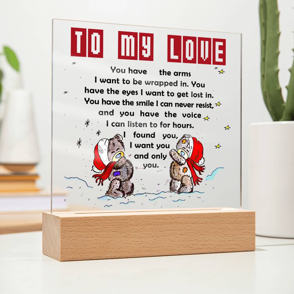 I  Want You And Only You - Christmas-Themed Acrylic Display Centerpiece For Your Love