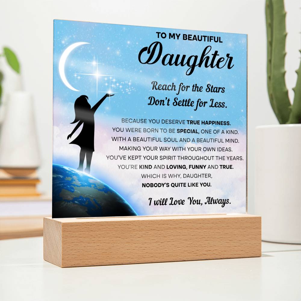 Reach For The Stars - Acrylic Display Centerpiece For Daughter