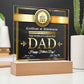 Certificate Of Achievement - Acrylic Display Centerpiece For Dad
