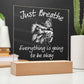 Just Breathe - Motivational Acrylic Display Centerpiece