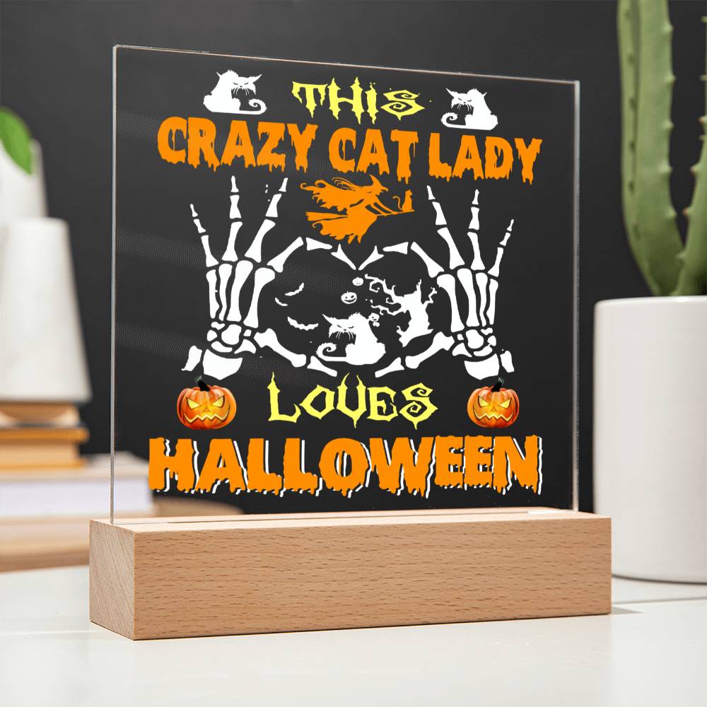 Crazy Cat Lady - Halloween-Themed Acrylic Display Centerpiece