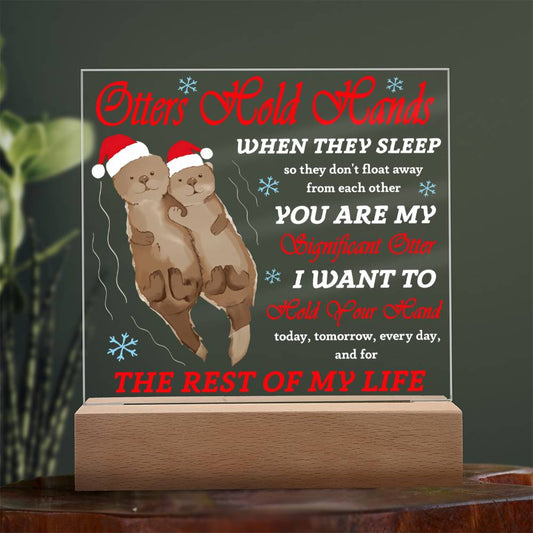 Hold Your Hand - Christmas-Themed Acrylic Display Centerpiece For Significant Other