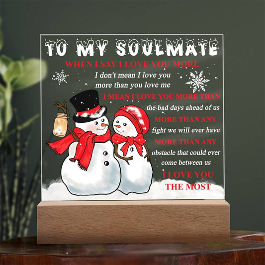 Love You More - Christmas-Themed Acrylic Display Centerpiece For Soulmate