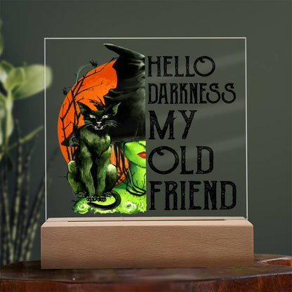 Hello Darkness My Old Friend - Halloween-Themed Acrylic Display Centerpiece