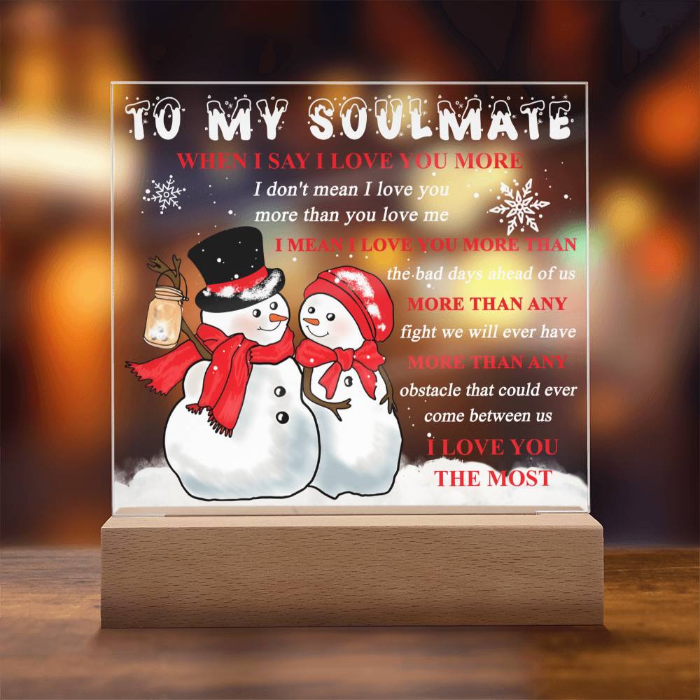 Love You More - Christmas-Themed Acrylic Display Centerpiece For Soulmate