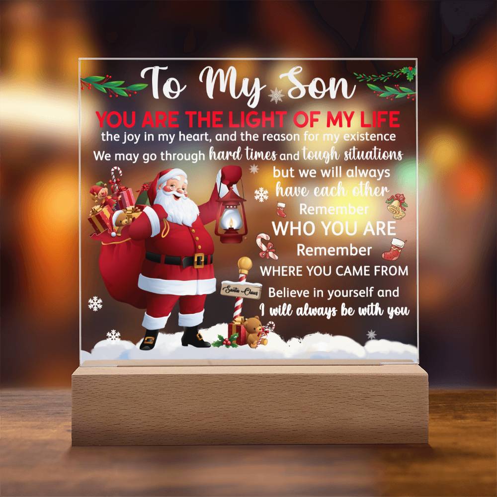 Light Of My Life - Christmas-Themed Acrylic Display Centerpiece For Son