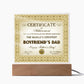 Certificate Of Achievement - Acrylic Display Centerpiece For Boyfriend's Dad