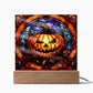 Pumpkin Stained Glass Halloween-Themed Acrylic Display Centerpiece