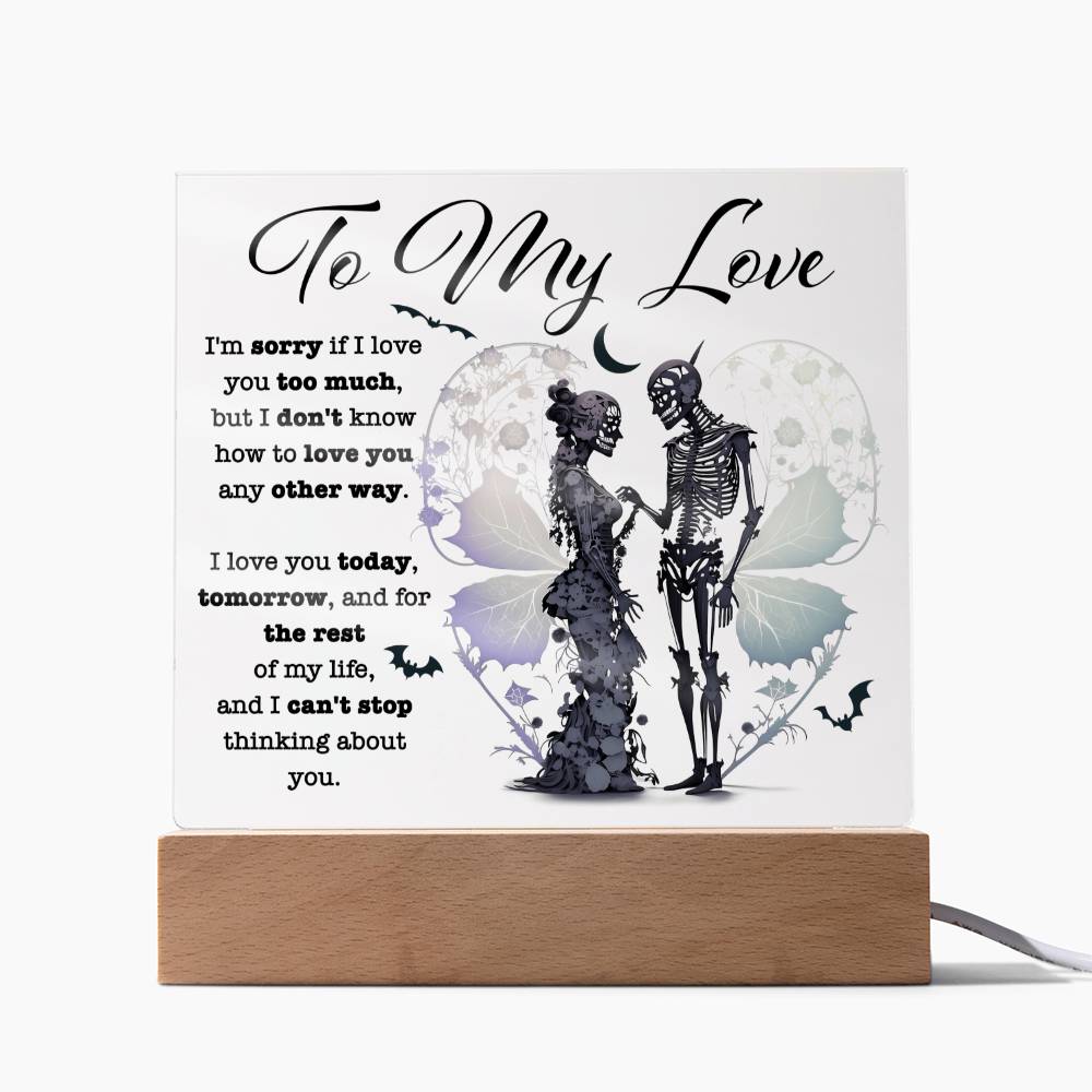 Love You Too Much - Halloween-Themed Acrylic Display Centerpiece