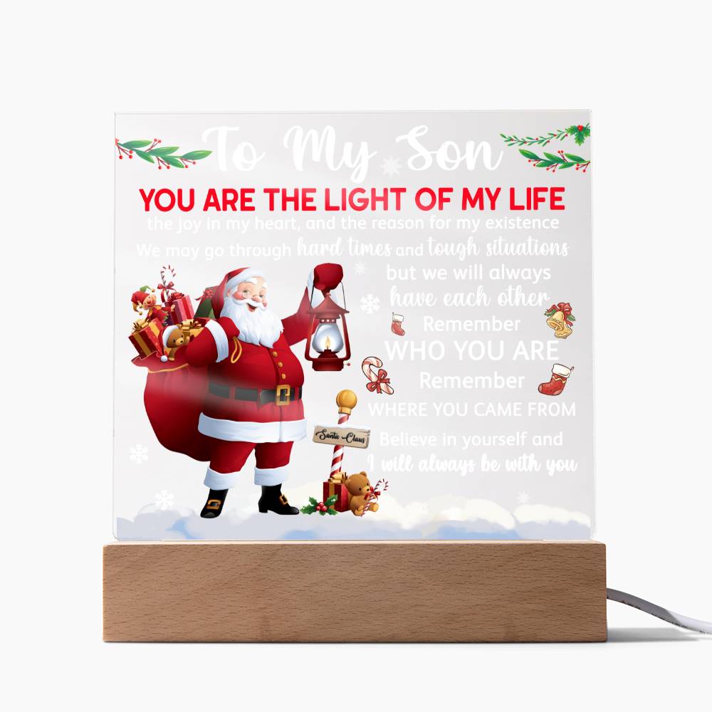 Light Of My Life - Christmas-Themed Acrylic Display Centerpiece For Son