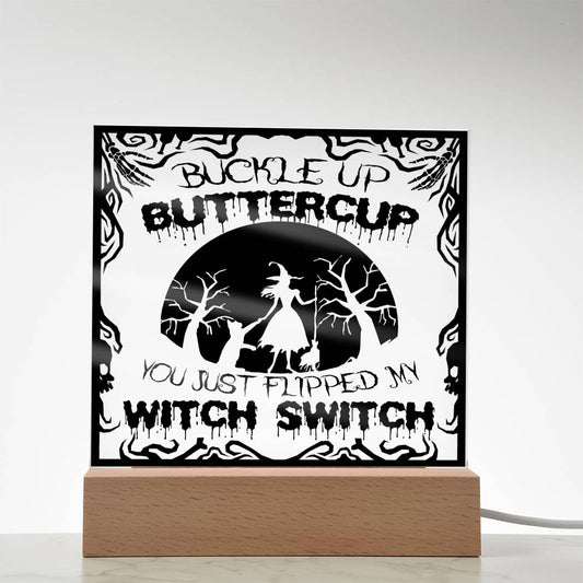 Witch Switch - Halloween-Themed Acrylic Display Centerpiece