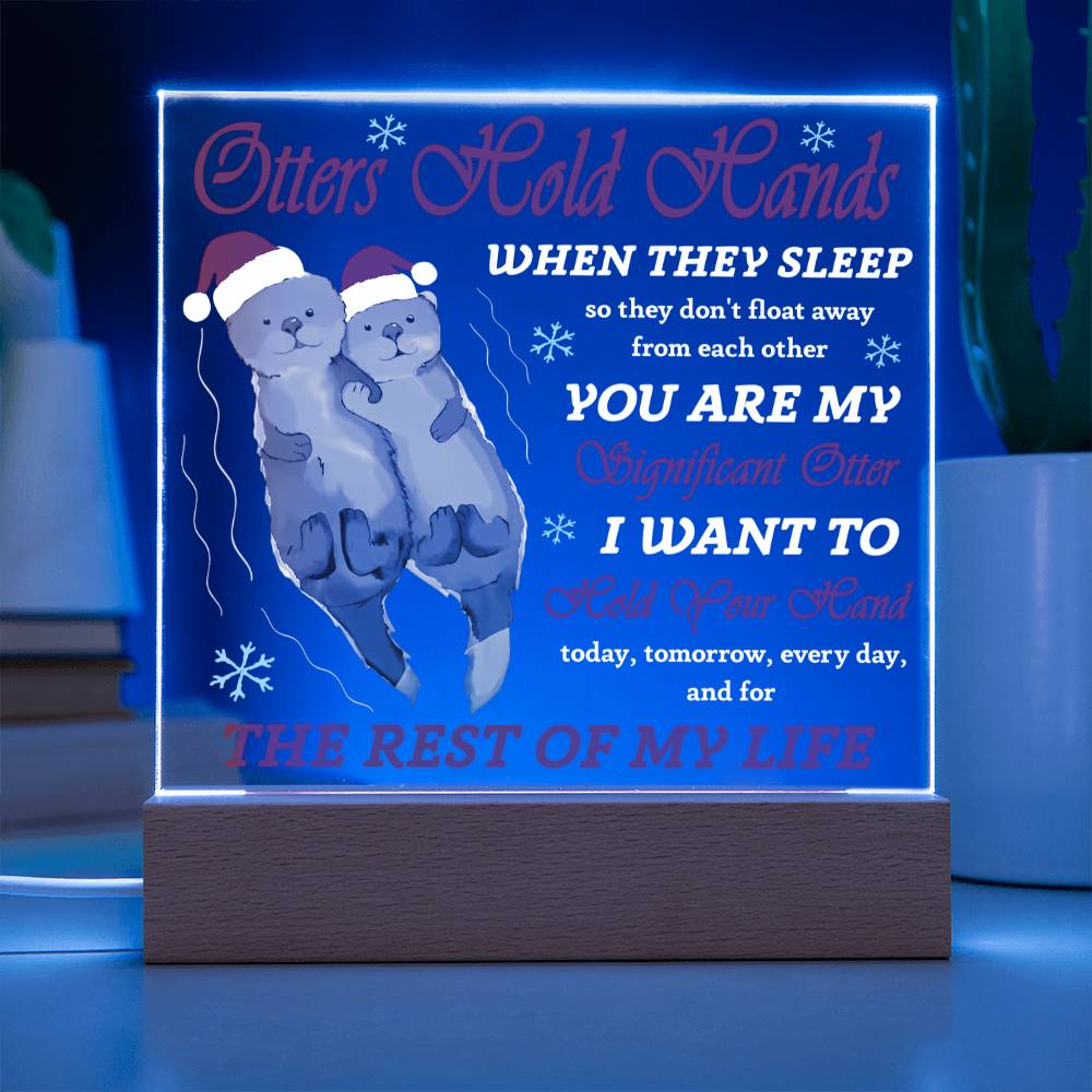 Hold Your Hand - Christmas-Themed Acrylic Display Centerpiece For Significant Other