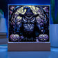 Owl Stained Glass Halloween-Themed Acrylic Display Centerpiece
