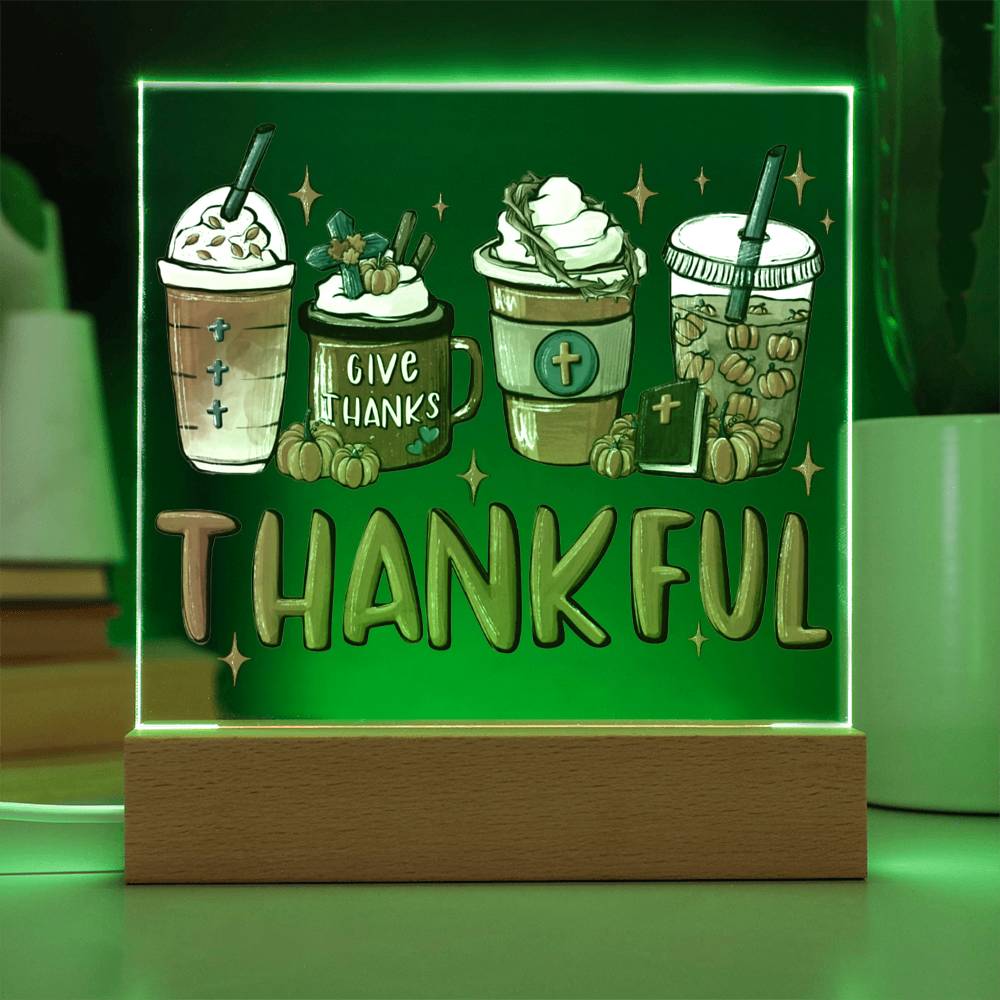 Give Thanks - Thanksgiving-Themed Acrylic Display Centerpiece