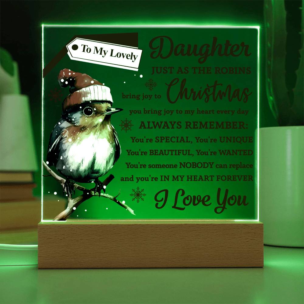 Joy To My Heart - Christmas-Themed Acrylic Display Centerpiece For Your Daughter