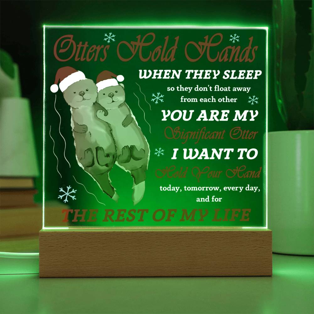 Hold Your Hand - Christmas-Themed Acrylic Display Centerpiece For Significant Other
