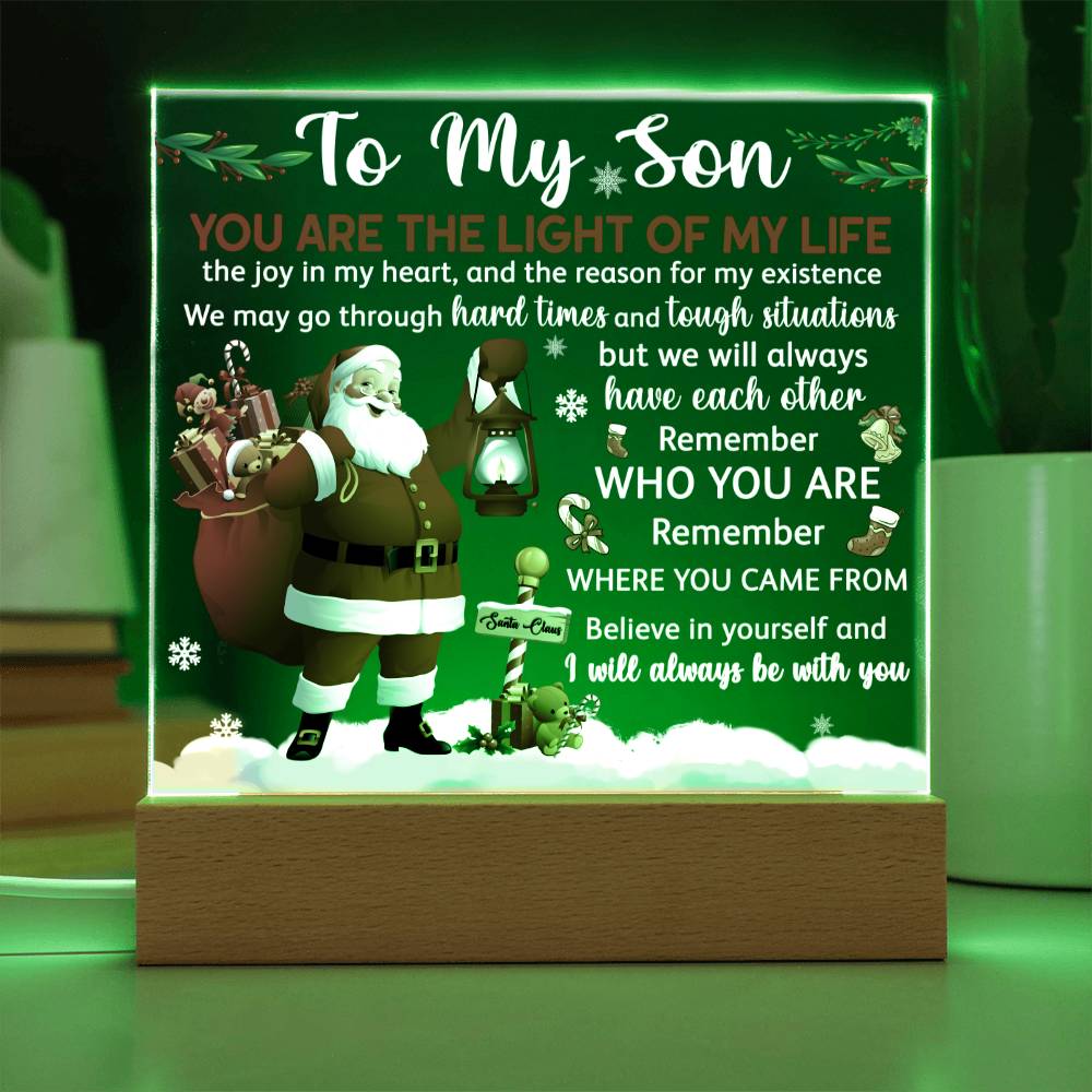 Light Of My Life - Christmas-Themed Acrylic Display Centerpiece For Son