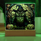Owl Stained Glass Halloween-Themed Acrylic Display Centerpiece