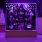 Haunted Mansion Stained Glass Halloween-Themed Acrylic Display Centerpiece