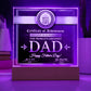 Certificate Of Achievement - Acrylic Display Centerpiece For Dad