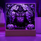 Owl Stained Glass Halloween-Themed Acrylic Display Centerpiece