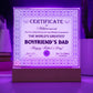 Certificate Of Achievement - Acrylic Display Centerpiece For Boyfriend's Dad