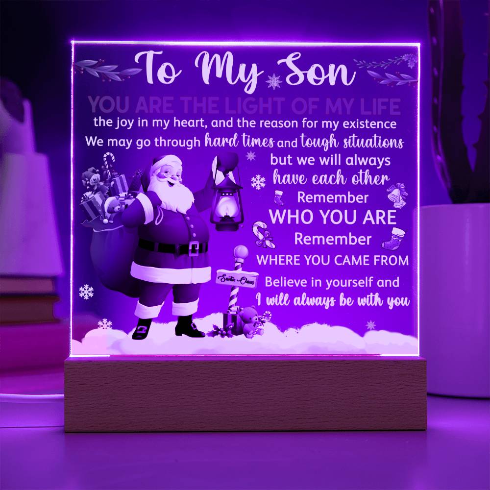 Light Of My Life - Christmas-Themed Acrylic Display Centerpiece For Son