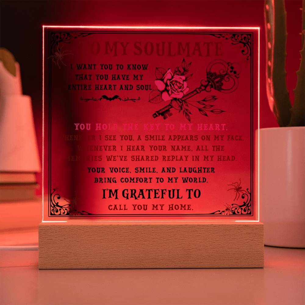 Key To My Heart - Halloween-Themed Acrylic Display Centerpiece For Soulmate