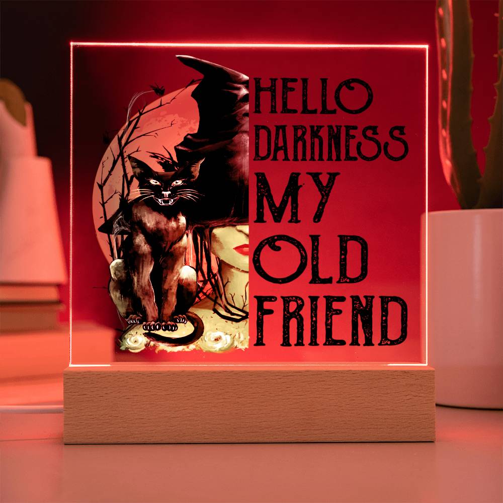 Hello Darkness My Old Friend - Halloween-Themed Acrylic Display Centerpiece