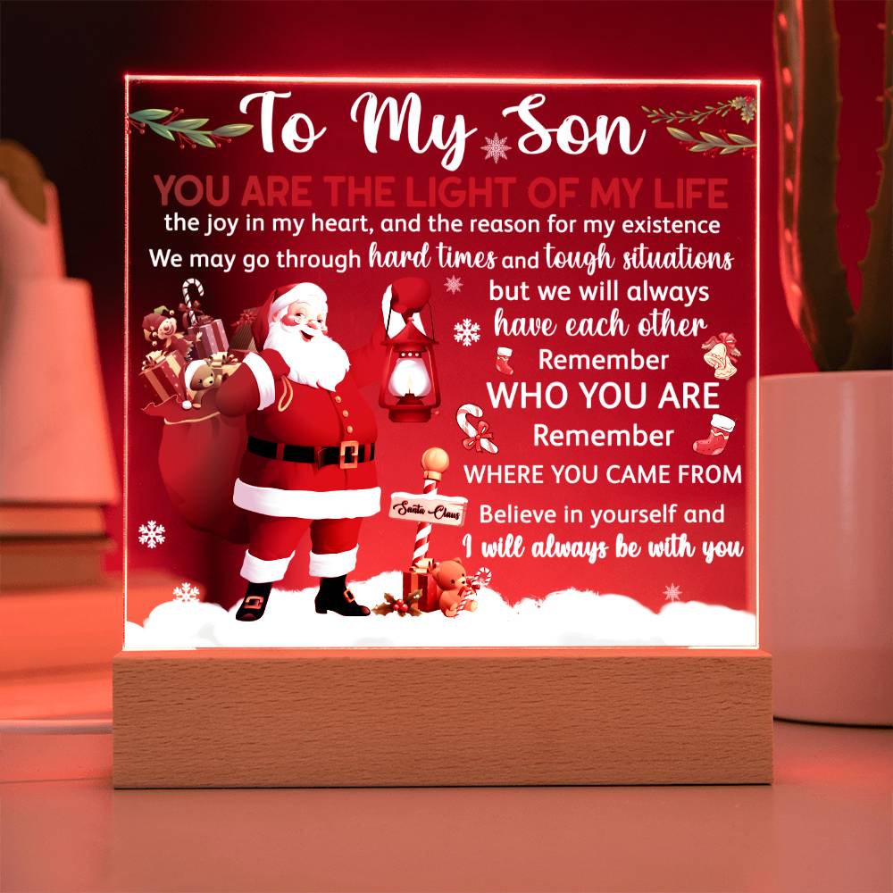 Light Of My Life - Christmas-Themed Acrylic Display Centerpiece For Son