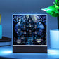 Haunted Mansion Stained Glass Halloween-Themed Acrylic Display Centerpiece