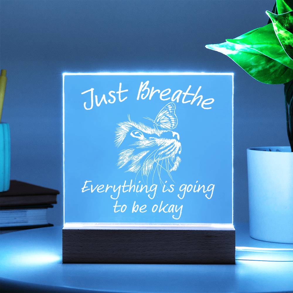 Just Breathe - Motivational Acrylic Display Centerpiece