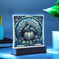 Stained Glass Turkey and Pumpkin Harvest - Thanksgiving-Themed Acrylic Display Centerpiece