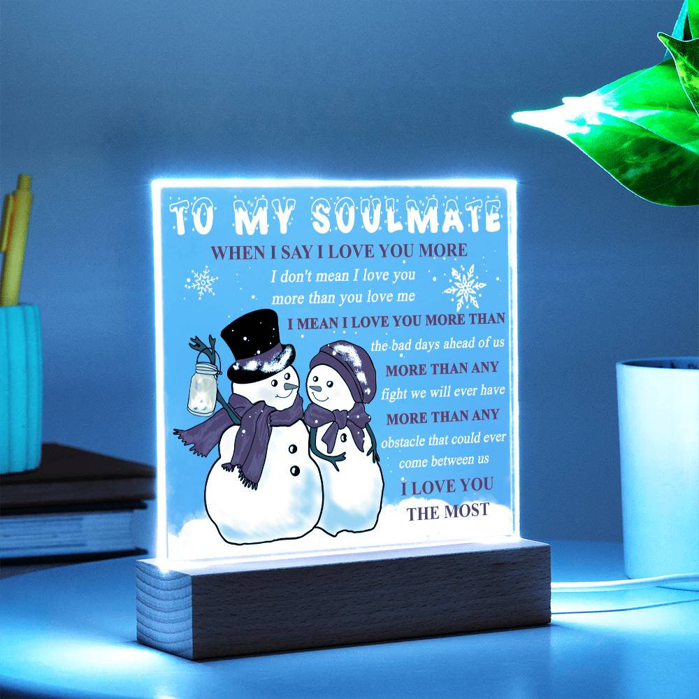 Love You More - Christmas-Themed Acrylic Display Centerpiece For Soulmate